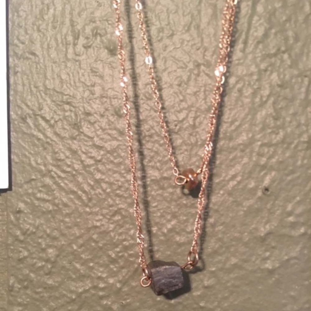 Gold and stone layered necklace